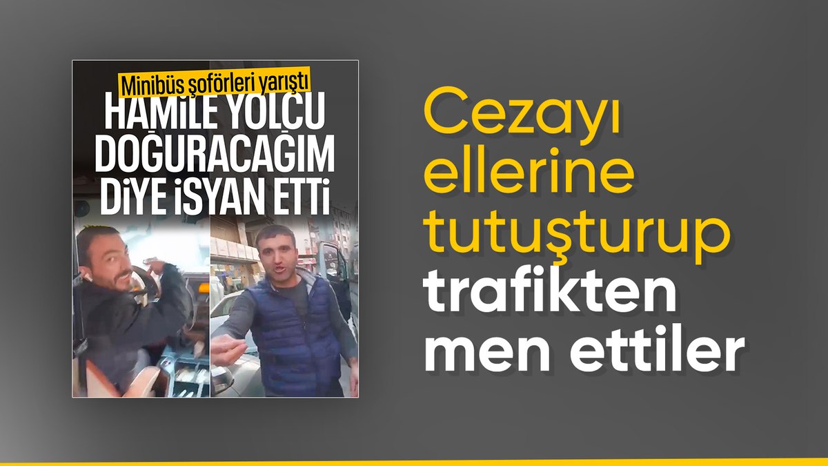 Ümraniye’de iki minibüs şoförü yarıştı, hamile yolcu “Doğuracağım” diye tepki gösterdi