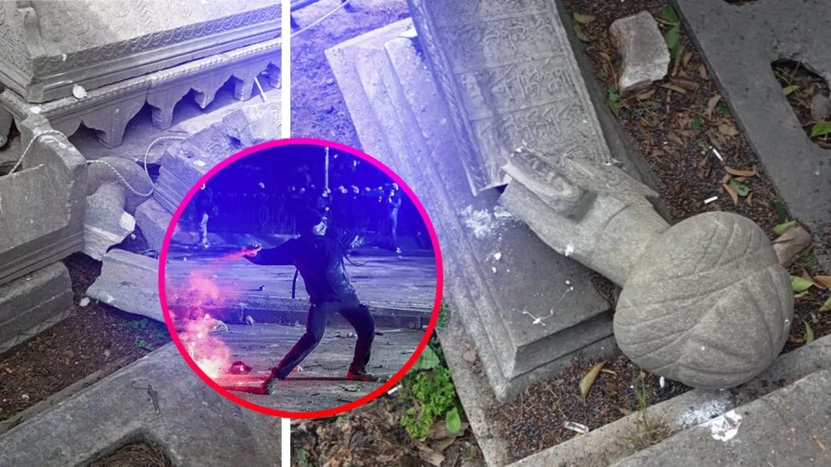 Saraçhane’de tarihi saygısızlık: Vandallar mezarlara zarar verdi!